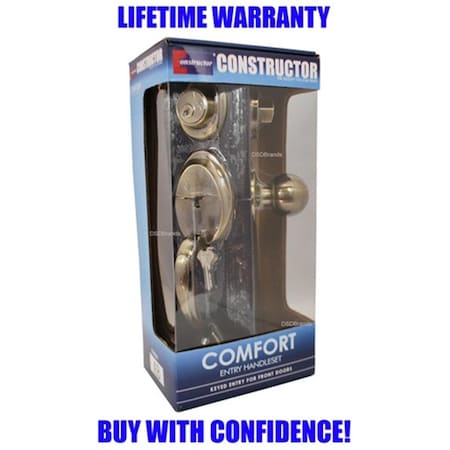 Constructor Comfort Entry Lock Set with Door Lever Handle- Antique Bronze CON-COM-AB
